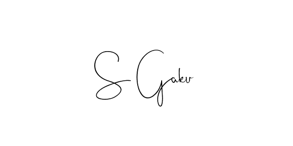 Also we have S Gaku name is the best signature style. Create professional handwritten signature collection using Andilay-7BmLP autograph style. S Gaku signature style 4 images and pictures png