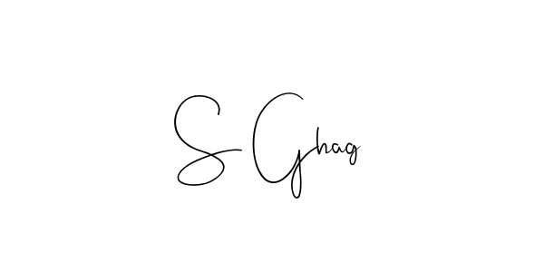 if you are searching for the best signature style for your name S Ghag. so please give up your signature search. here we have designed multiple signature styles  using Andilay-7BmLP. S Ghag signature style 4 images and pictures png