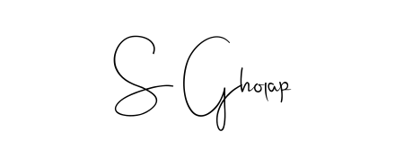 Designed for modern professionals: S Gholap name signature crafted with Andilay-7BmLP script. Ready for digital PDF workflows. S Gholap signature style 4 images and pictures png