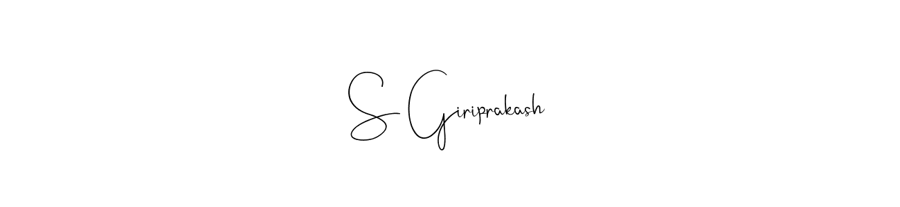 Also we have S Giriprakash name is the best signature style. Create professional handwritten signature collection using Andilay-7BmLP autograph style. S Giriprakash signature style 4 images and pictures png