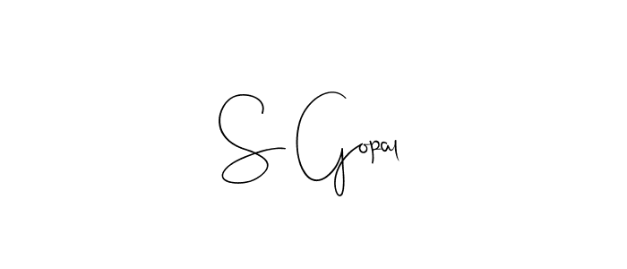 Also we have S Gopal name is the best signature style. Create professional handwritten signature collection using Andilay-7BmLP autograph style. S Gopal signature style 4 images and pictures png