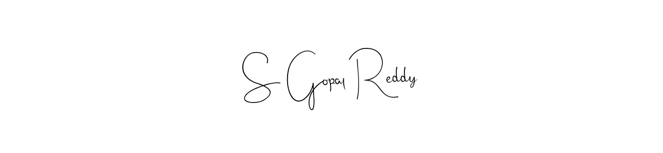 Andilay-7BmLP is a professional signature style that is perfect for those who want to add a touch of class to their signature. It is also a great choice for those who want to make their signature more unique. Get S Gopal Reddy name to fancy signature for free. S Gopal Reddy signature style 4 images and pictures png