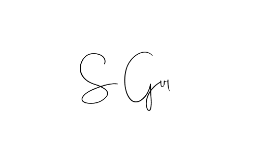 You should practise on your own different ways (Andilay-7BmLP) to write your name (S Gul) in signature. don't let someone else do it for you. S Gul signature style 4 images and pictures png