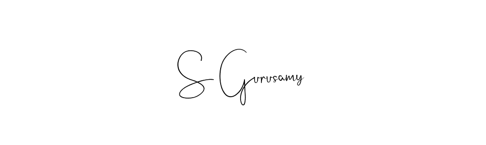 How to make S Gurusamy name signature. Use Andilay-7BmLP style for creating short signs online. This is the latest handwritten sign. S Gurusamy signature style 4 images and pictures png