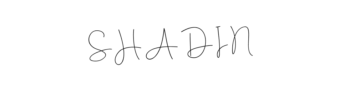 This is the best signature style for the S H A D I N name. Also you like these signature font (Andilay-7BmLP). Mix name signature. S H A D I N signature style 4 images and pictures png