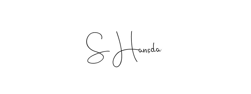Make a beautiful signature design for name S Hansda. With this signature (Andilay-7BmLP) style, you can create a handwritten signature for free. S Hansda signature style 4 images and pictures png