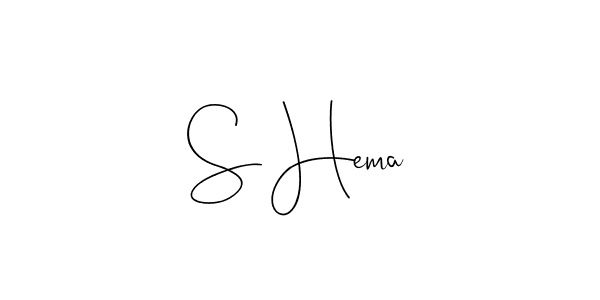 if you are searching for the best signature style for your name S Hema. so please give up your signature search. here we have designed multiple signature styles  using Andilay-7BmLP. S Hema signature style 4 images and pictures png