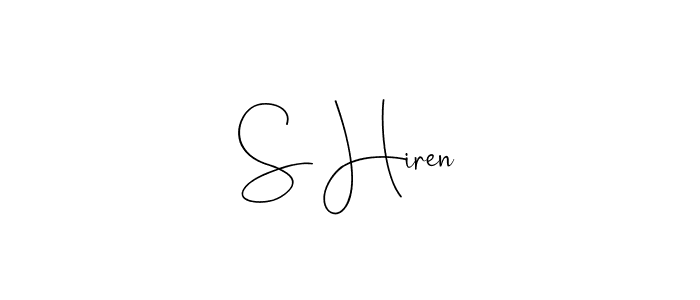 Make a beautiful signature design for name S Hiren. With this signature (Andilay-7BmLP) style, you can create a handwritten signature for free. S Hiren signature style 4 images and pictures png