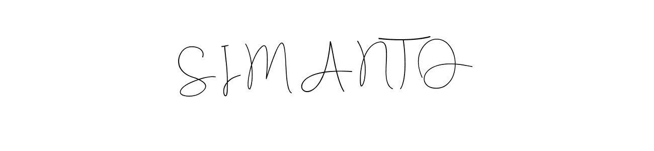 Also You can easily find your signature by using the search form. We will create S I M A N T O name handwritten signature images for you free of cost using Andilay-7BmLP sign style. S I M A N T O signature style 4 images and pictures png