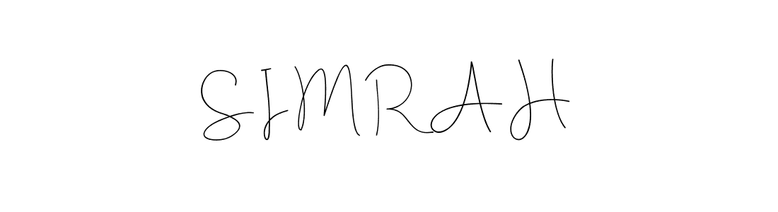 How to Draw S I M R A H signature style? Andilay-7BmLP is a latest design signature styles for name S I M R A H. S I M R A H signature style 4 images and pictures png