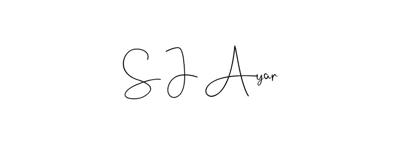 Make a beautiful signature design for name S J Ayar. Use this online signature maker to create a handwritten signature for free. S J Ayar signature style 4 images and pictures png