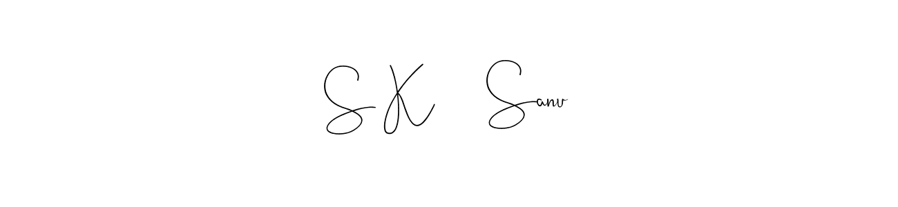 This is the best signature style for the S K      Sanu name. Also you like these signature font (Andilay-7BmLP). Mix name signature. S K      Sanu signature style 4 images and pictures png