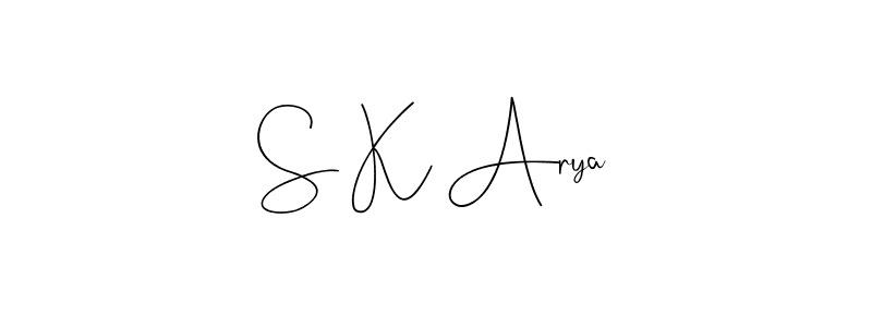 Make a beautiful signature design for name S K Arya. With this signature (Andilay-7BmLP) style, you can create a handwritten signature for free. S K Arya signature style 4 images and pictures png