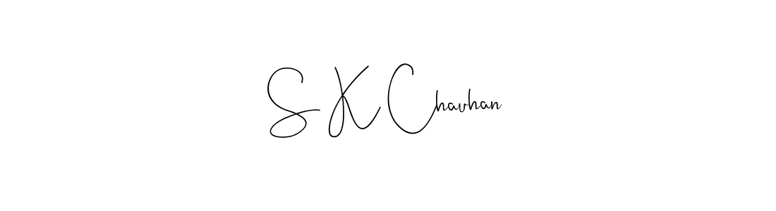 The best way (Andilay-7BmLP) to make a short signature is to pick only two or three words in your name. The name S K Chauhan include a total of six letters. For converting this name. S K Chauhan signature style 4 images and pictures png
