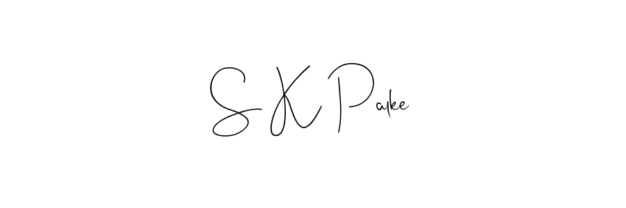 The best way (Andilay-7BmLP) to make a short signature is to pick only two or three words in your name. The name S K Palke include a total of six letters. For converting this name. S K Palke signature style 4 images and pictures png