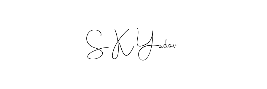 Use a signature maker to create a handwritten signature online. With this signature software, you can design (Andilay-7BmLP) your own signature for name S K Yadav. S K Yadav signature style 4 images and pictures png