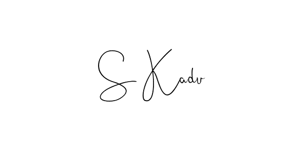 if you are searching for the best signature style for your name S Kadu. so please give up your signature search. here we have designed multiple signature styles  using Andilay-7BmLP. S Kadu signature style 4 images and pictures png