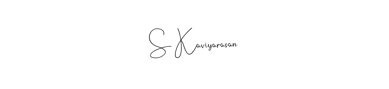 Use a signature maker to create a handwritten signature online. With this signature software, you can design (Andilay-7BmLP) your own signature for name S Kaviyarasan. S Kaviyarasan signature style 4 images and pictures png