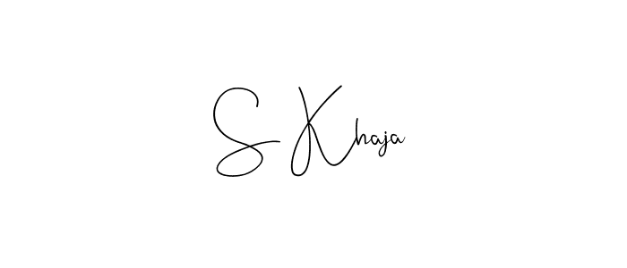 How to make S Khaja name signature. Use Andilay-7BmLP style for creating short signs online. This is the latest handwritten sign. S Khaja signature style 4 images and pictures png