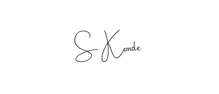 if you are searching for the best signature style for your name S Konde. so please give up your signature search. here we have designed multiple signature styles  using Andilay-7BmLP. S Konde signature style 4 images and pictures png