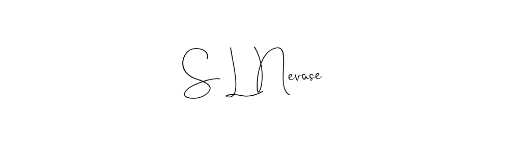 if you are searching for the best signature style for your name S L Nevase. so please give up your signature search. here we have designed multiple signature styles  using Andilay-7BmLP. S L Nevase signature style 4 images and pictures png