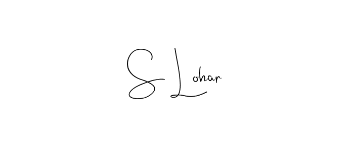 if you are searching for the best signature style for your name S Lohar. so please give up your signature search. here we have designed multiple signature styles  using Andilay-7BmLP. S Lohar signature style 4 images and pictures png