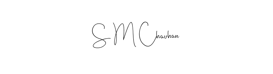 Andilay-7BmLP is a professional signature style that is perfect for those who want to add a touch of class to their signature. It is also a great choice for those who want to make their signature more unique. Get S M Chauhan name to fancy signature for free. S M Chauhan signature style 4 images and pictures png