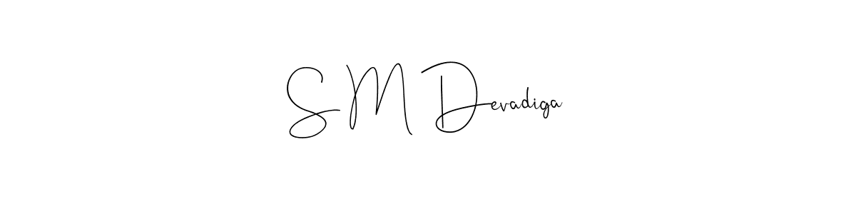 The best way (Andilay-7BmLP) to make a short signature is to pick only two or three words in your name. The name S M Devadiga include a total of six letters. For converting this name. S M Devadiga signature style 4 images and pictures png
