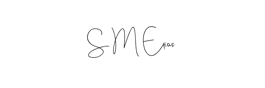 How to make S M Elias name signature. Use Andilay-7BmLP style for creating short signs online. This is the latest handwritten sign. S M Elias signature style 4 images and pictures png