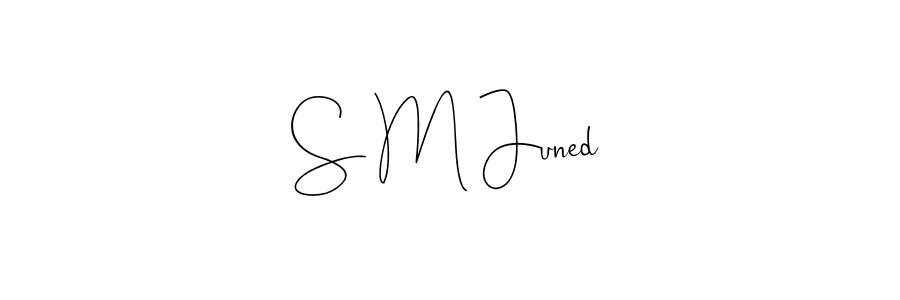 if you are searching for the best signature style for your name S M Juned. so please give up your signature search. here we have designed multiple signature styles  using Andilay-7BmLP. S M Juned signature style 4 images and pictures png