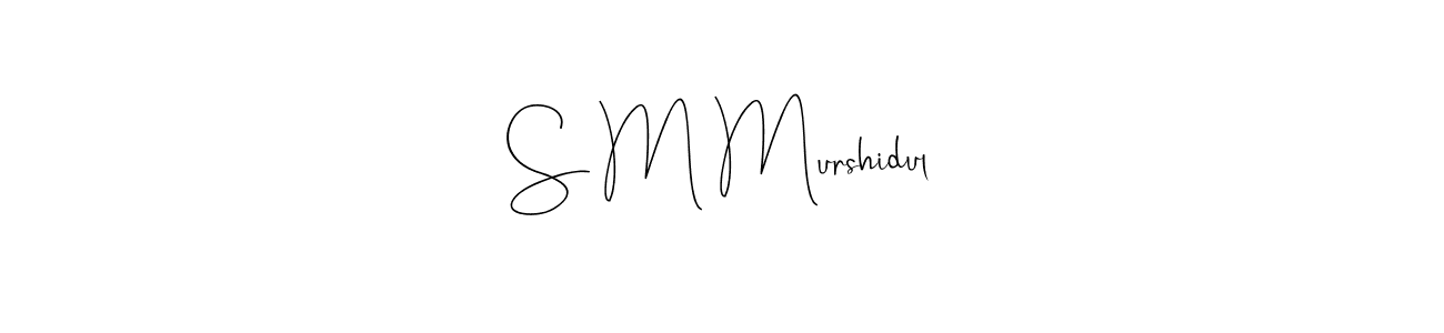 The best way (Andilay-7BmLP) to make a short signature is to pick only two or three words in your name. The name S M Murshidul include a total of six letters. For converting this name. S M Murshidul signature style 4 images and pictures png