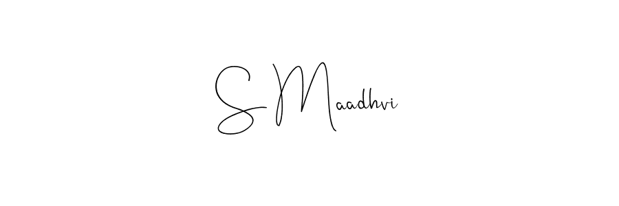 Also we have S Maadhvi name is the best signature style. Create professional handwritten signature collection using Andilay-7BmLP autograph style. S Maadhvi signature style 4 images and pictures png