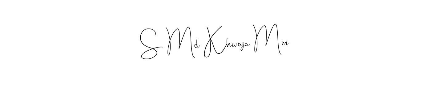 if you are searching for the best signature style for your name S Md Khwaja Mm. so please give up your signature search. here we have designed multiple signature styles  using Andilay-7BmLP. S Md Khwaja Mm signature style 4 images and pictures png