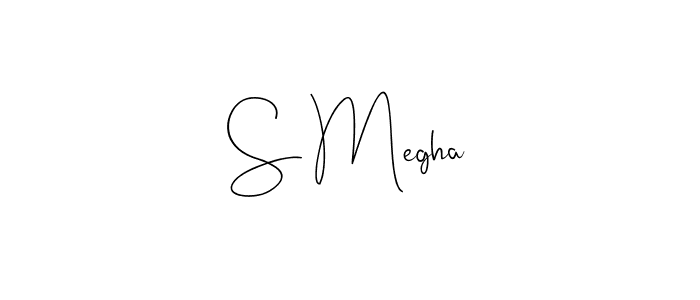 How to make S Megha name signature. Use Andilay-7BmLP style for creating short signs online. This is the latest handwritten sign. S Megha signature style 4 images and pictures png