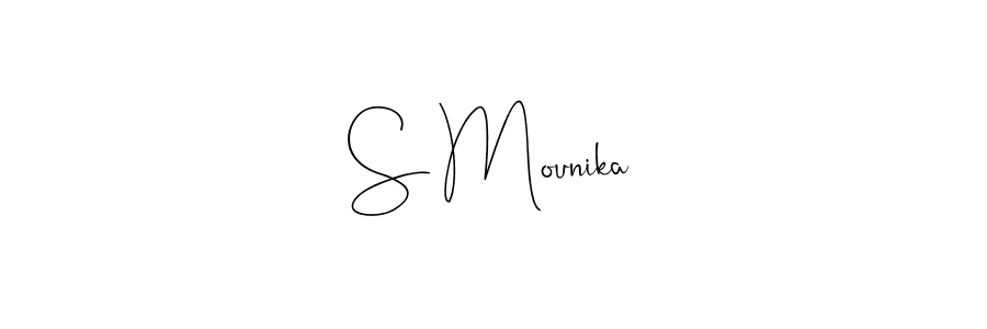 Design your own signature with our free online signature maker. With this signature software, you can create a handwritten (Andilay-7BmLP) signature for name S Mounika. S Mounika signature style 4 images and pictures png