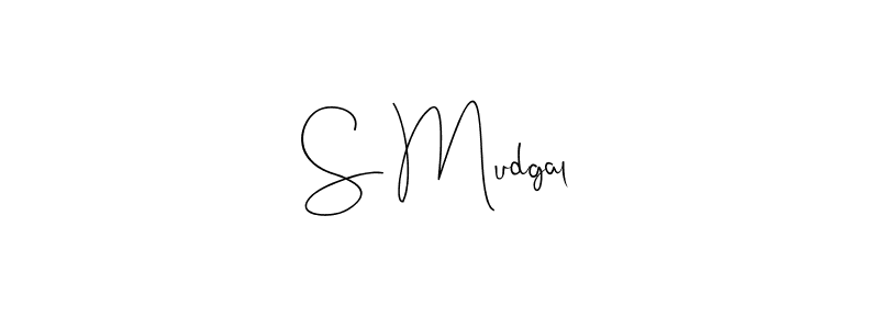Make a beautiful signature design for name S Mudgal. With this signature (Andilay-7BmLP) style, you can create a handwritten signature for free. S Mudgal signature style 4 images and pictures png