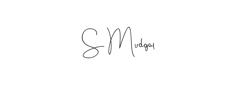 Make a beautiful signature design for name S Mudgal. With this signature (Andilay-7BmLP) style, you can create a handwritten signature for free. S Mudgal signature style 4 images and pictures png