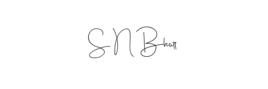 How to make S N Bhatt name signature. Use Andilay-7BmLP style for creating short signs online. This is the latest handwritten sign. S N Bhatt signature style 4 images and pictures png