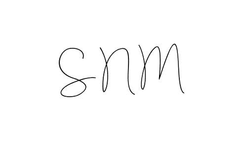 Create a beautiful signature design for name S N M. With this signature (Andilay-7BmLP) fonts, you can make a handwritten signature for free. S N M signature style 4 images and pictures png