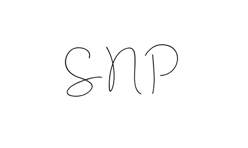 Make a beautiful signature design for name S N P. With this signature (Andilay-7BmLP) style, you can create a handwritten signature for free. S N P signature style 4 images and pictures png