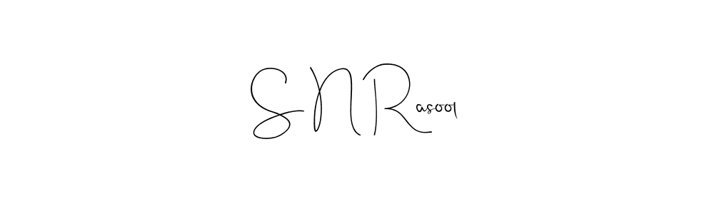 Also we have S N Rasool name is the best signature style. Create professional handwritten signature collection using Andilay-7BmLP autograph style. S N Rasool signature style 4 images and pictures png