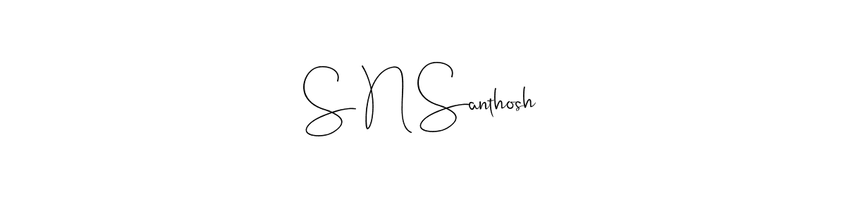 How to make S N Santhosh name signature. Use Andilay-7BmLP style for creating short signs online. This is the latest handwritten sign. S N Santhosh signature style 4 images and pictures png