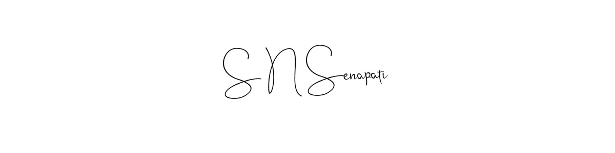 Make a beautiful signature design for name S N Senapati. With this signature (Andilay-7BmLP) style, you can create a handwritten signature for free. S N Senapati signature style 4 images and pictures png