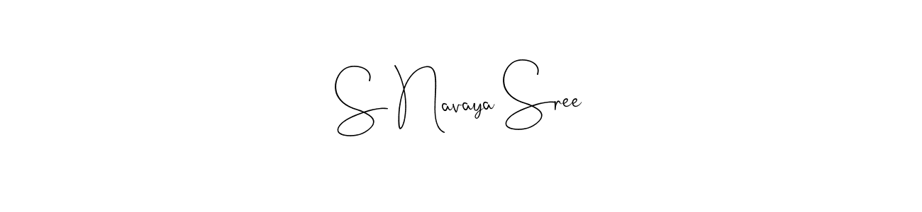 This is the best signature style for the S Navaya Sree name. Also you like these signature font (Andilay-7BmLP). Mix name signature. S Navaya Sree signature style 4 images and pictures png