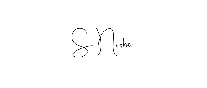 Use a signature maker to create a handwritten signature online. With this signature software, you can design (Andilay-7BmLP) your own signature for name S Nesha. S Nesha signature style 4 images and pictures png