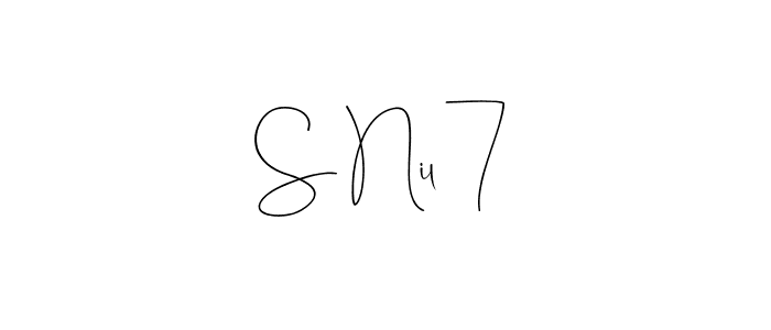 The best way (Andilay-7BmLP) to make a short signature is to pick only two or three words in your name. The name S Nil 7 include a total of six letters. For converting this name. S Nil 7 signature style 4 images and pictures png