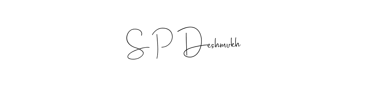 Andilay-7BmLP is a professional signature style that is perfect for those who want to add a touch of class to their signature. It is also a great choice for those who want to make their signature more unique. Get S P Deshmukh name to fancy signature for free. S P Deshmukh signature style 4 images and pictures png