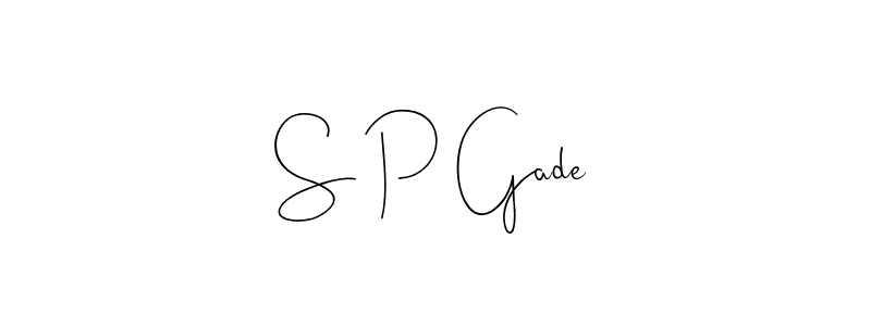 How to make S P Gade name signature. Use Andilay-7BmLP style for creating short signs online. This is the latest handwritten sign. S P Gade signature style 4 images and pictures png