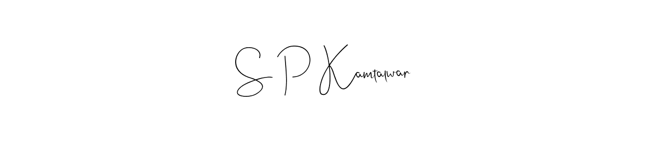 You should practise on your own different ways (Andilay-7BmLP) to write your name (S P Kamtalwar) in signature. don't let someone else do it for you. S P Kamtalwar signature style 4 images and pictures png