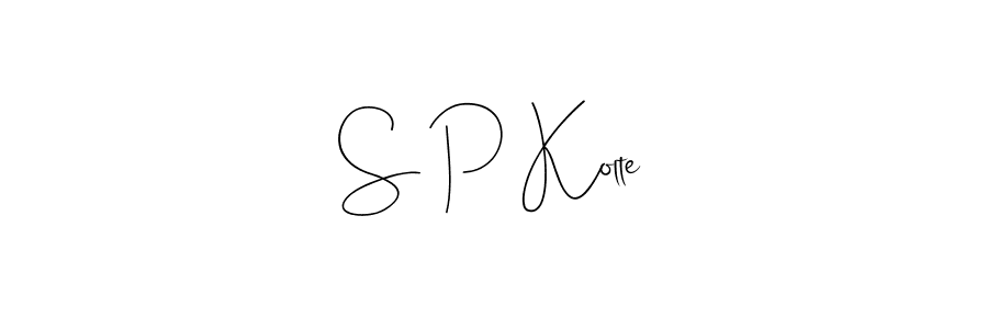 The best way (Andilay-7BmLP) to make a short signature is to pick only two or three words in your name. The name S P Kolte include a total of six letters. For converting this name. S P Kolte signature style 4 images and pictures png